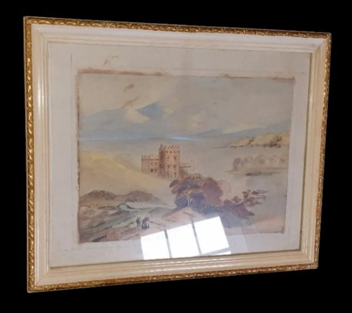 Beautiful 19th-Century Antique Framed Watercolor - Image 1