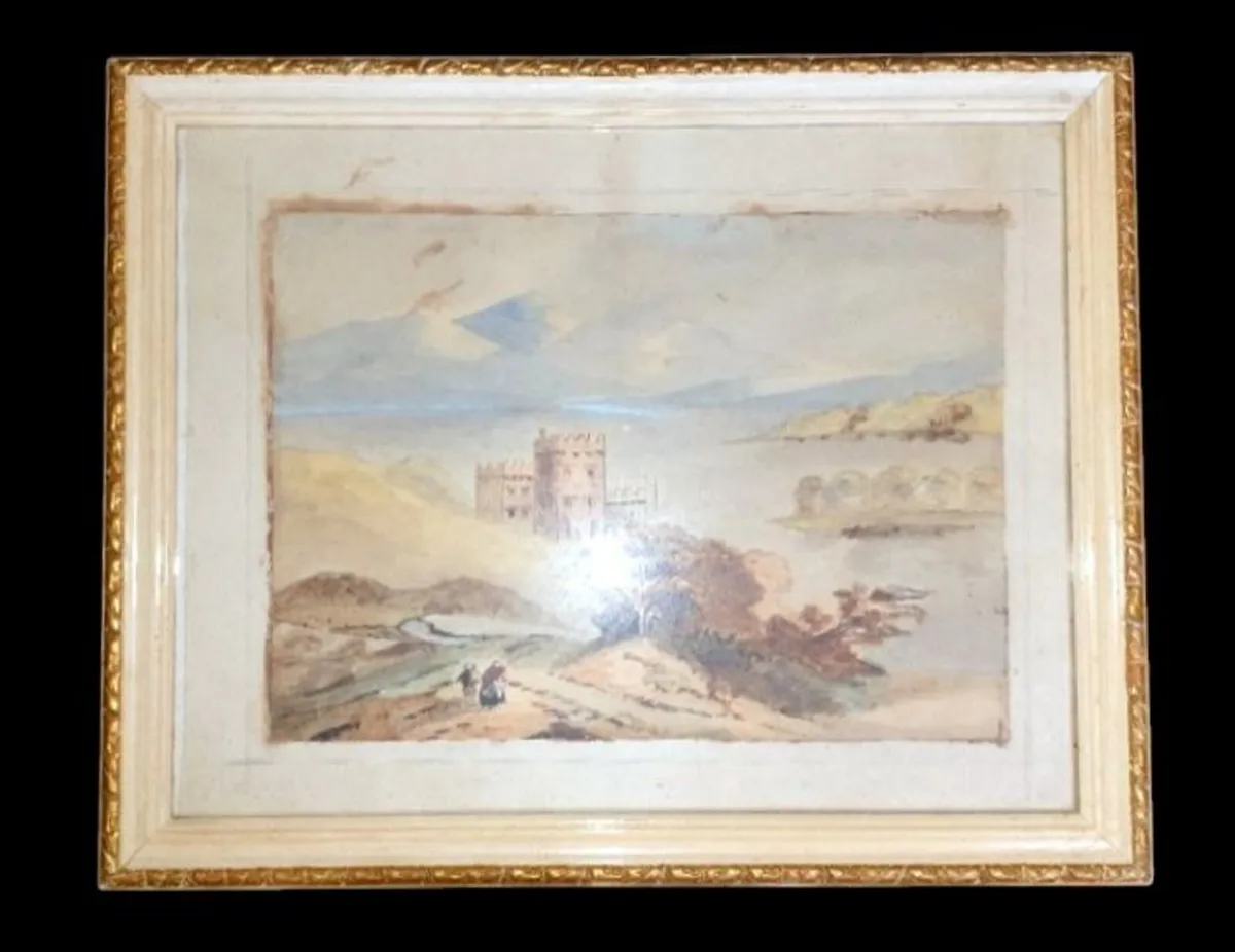 Beautiful 19th-Century Antique Framed Watercolor - Image 4