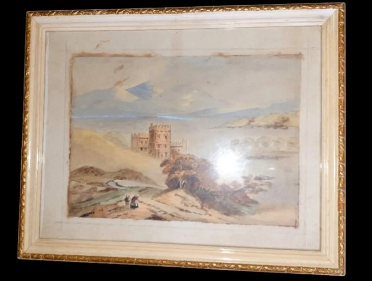 Beautiful 19th-Century Antique Framed Watercolor - Image 3