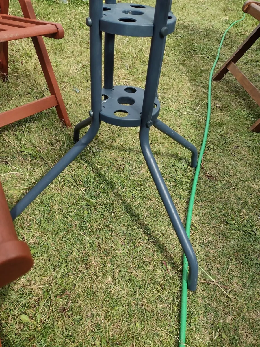 Heavy Tempered glass top steel frame garden table - Image 3
