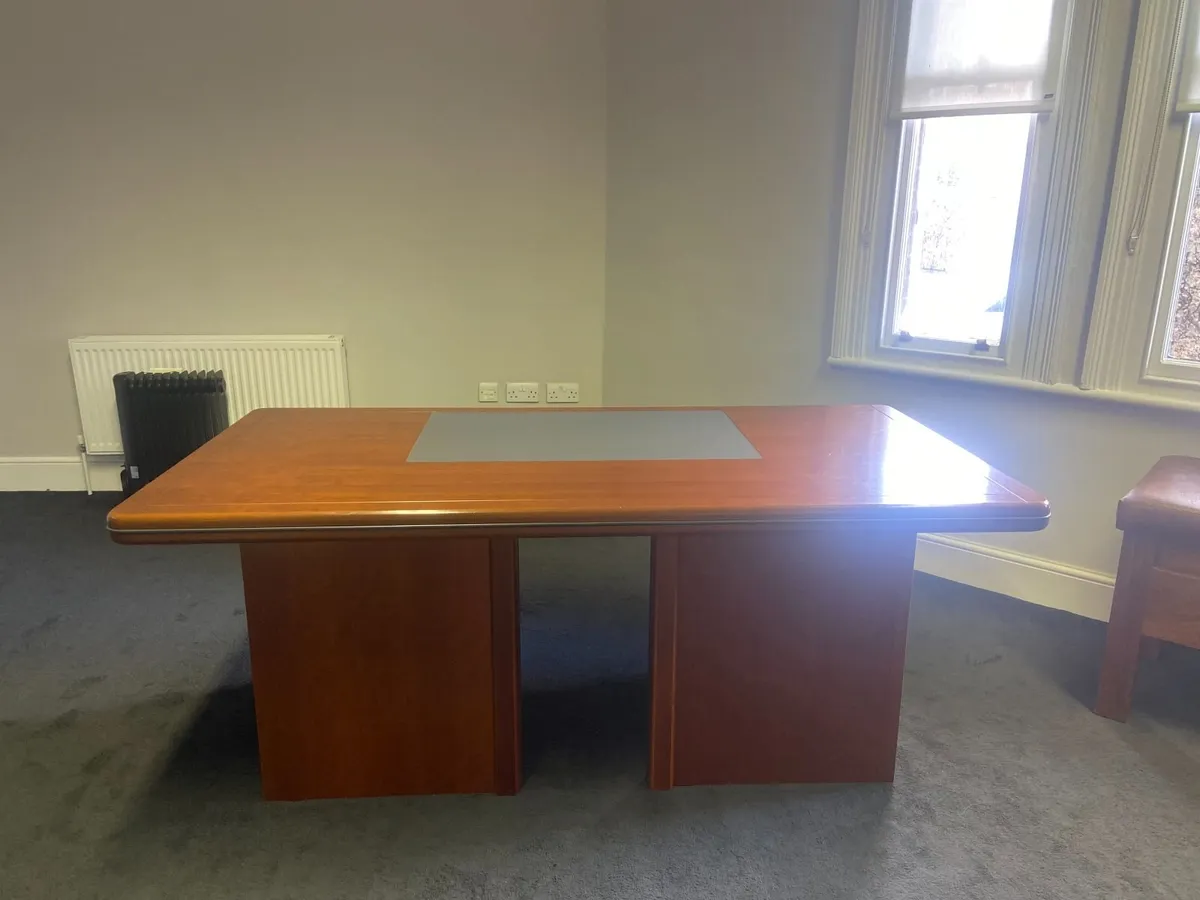 Large hardwood office desk - Image 1