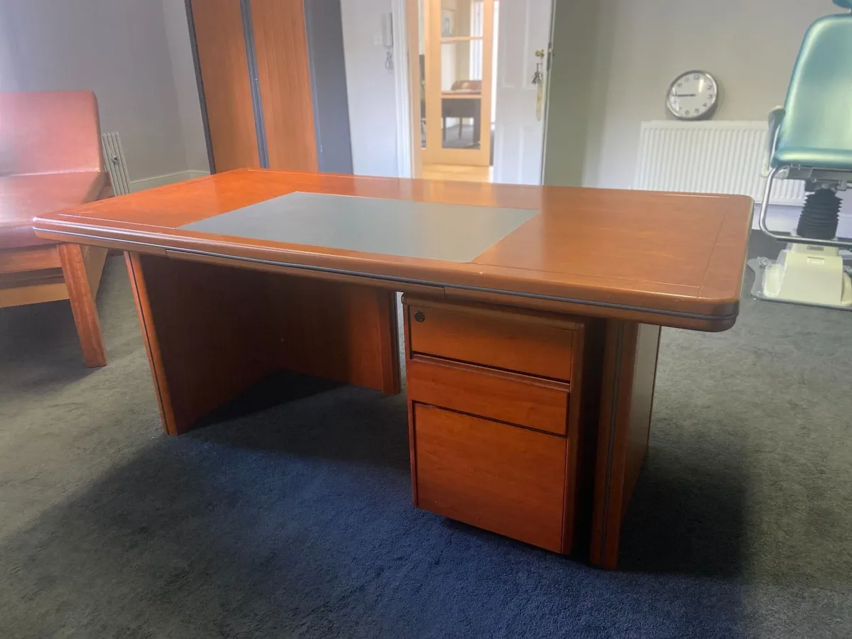 Large hardwood office desk - Image 2