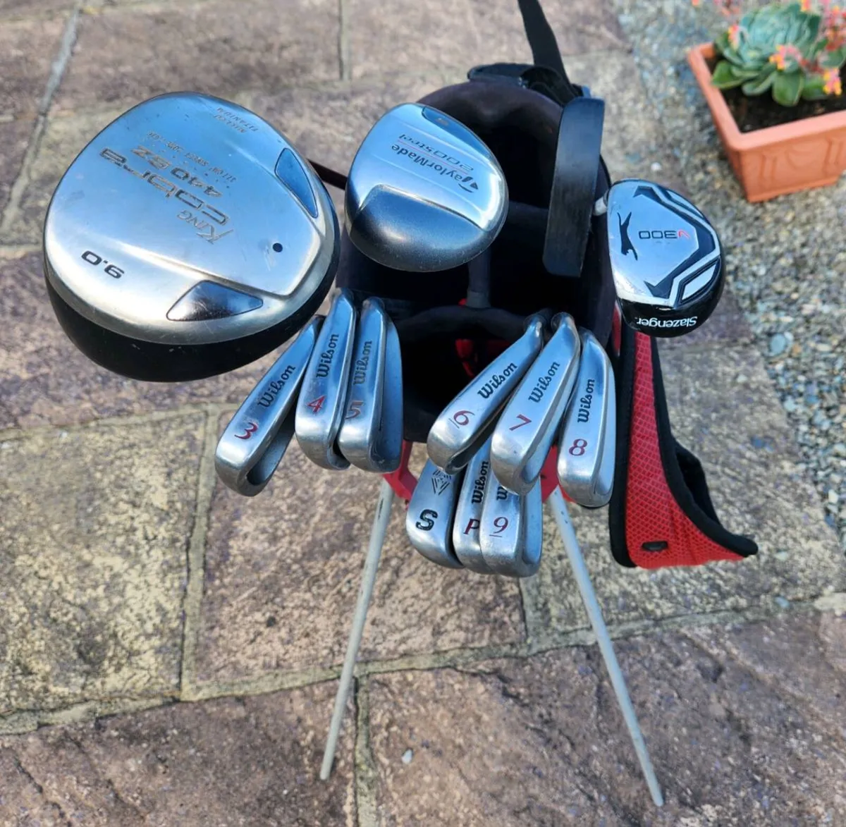 Gents set:  3 woods, 9 irons, bag and putter. - Image 3