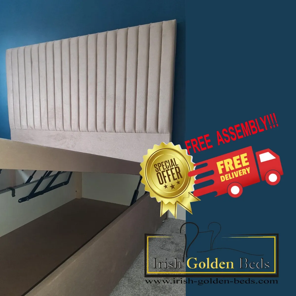 bed frame and headboard, free delivery - Image 1