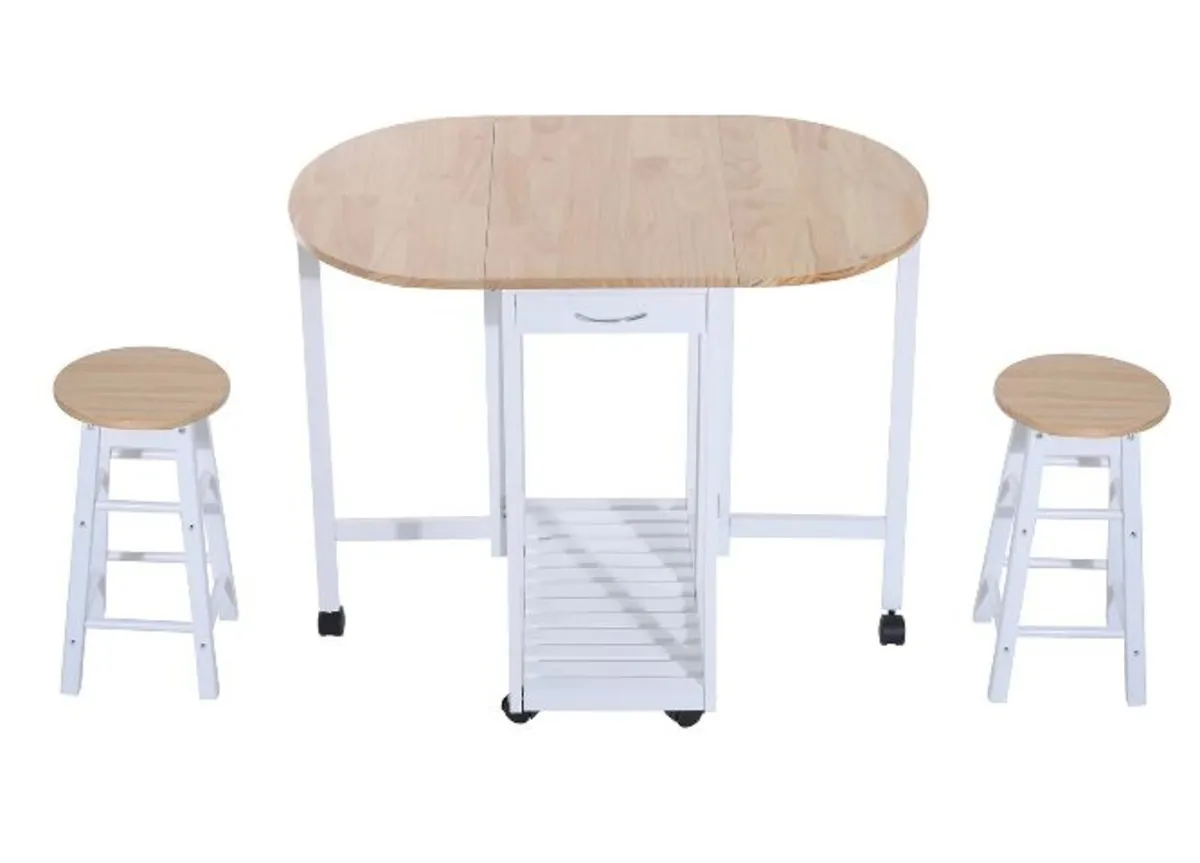 Foldable 3-Piece Dining Table Set - Image 1