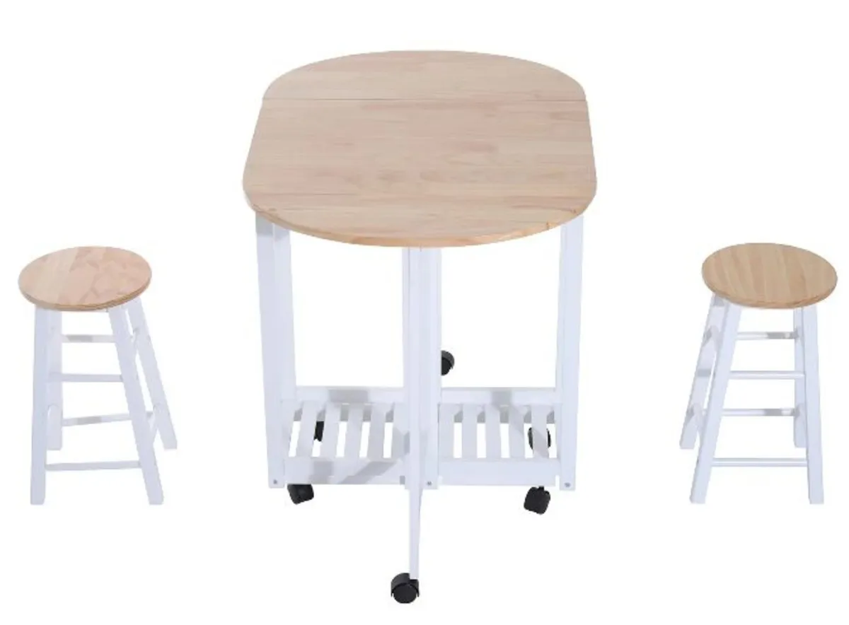 Foldable 3-Piece Dining Table Set - Image 2