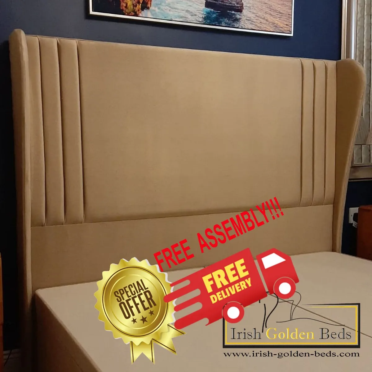bed frame and headboard, free delivery - Image 1