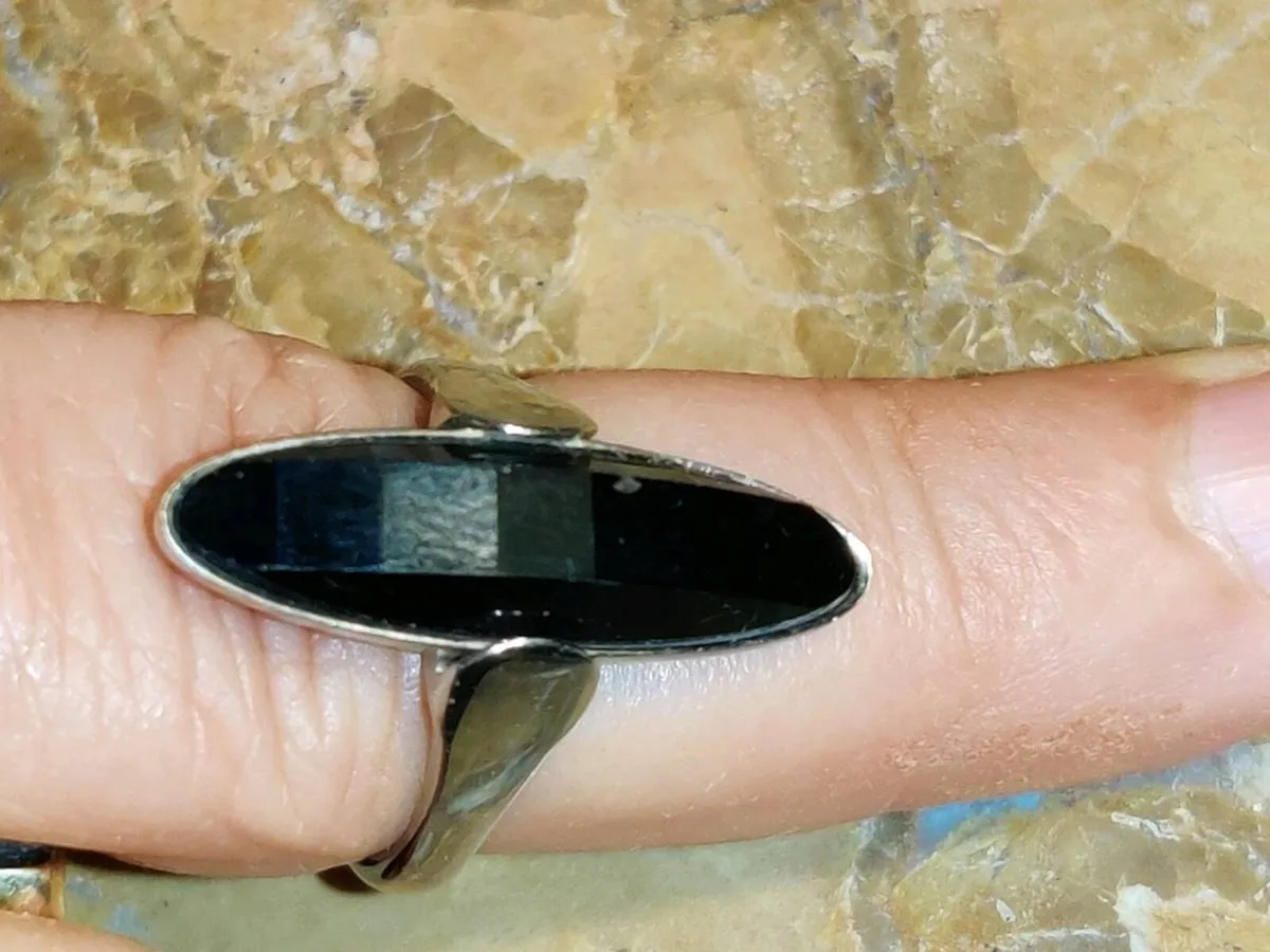 CALVIN KLEIN, New Real Black Onyx Unisex Ring ! - Image 4
