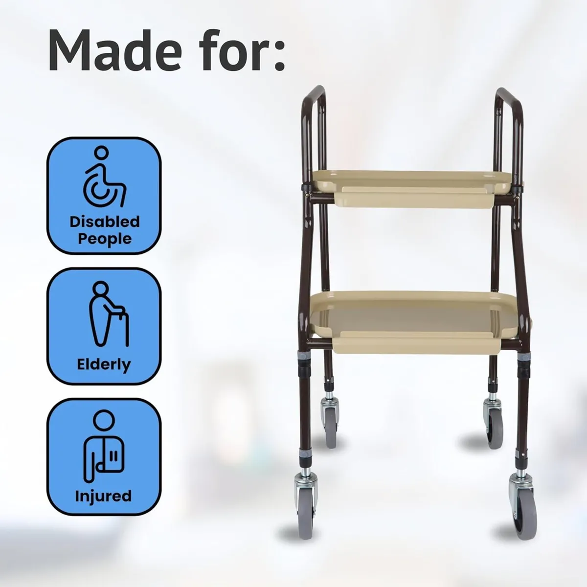 Shelf Mobility Trolley Walking Zimmer Frame - Image 2
