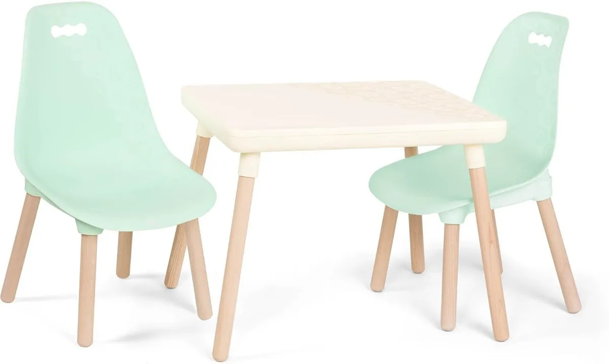 Table and Chair Set Kid Century Modern Mint - Image 1