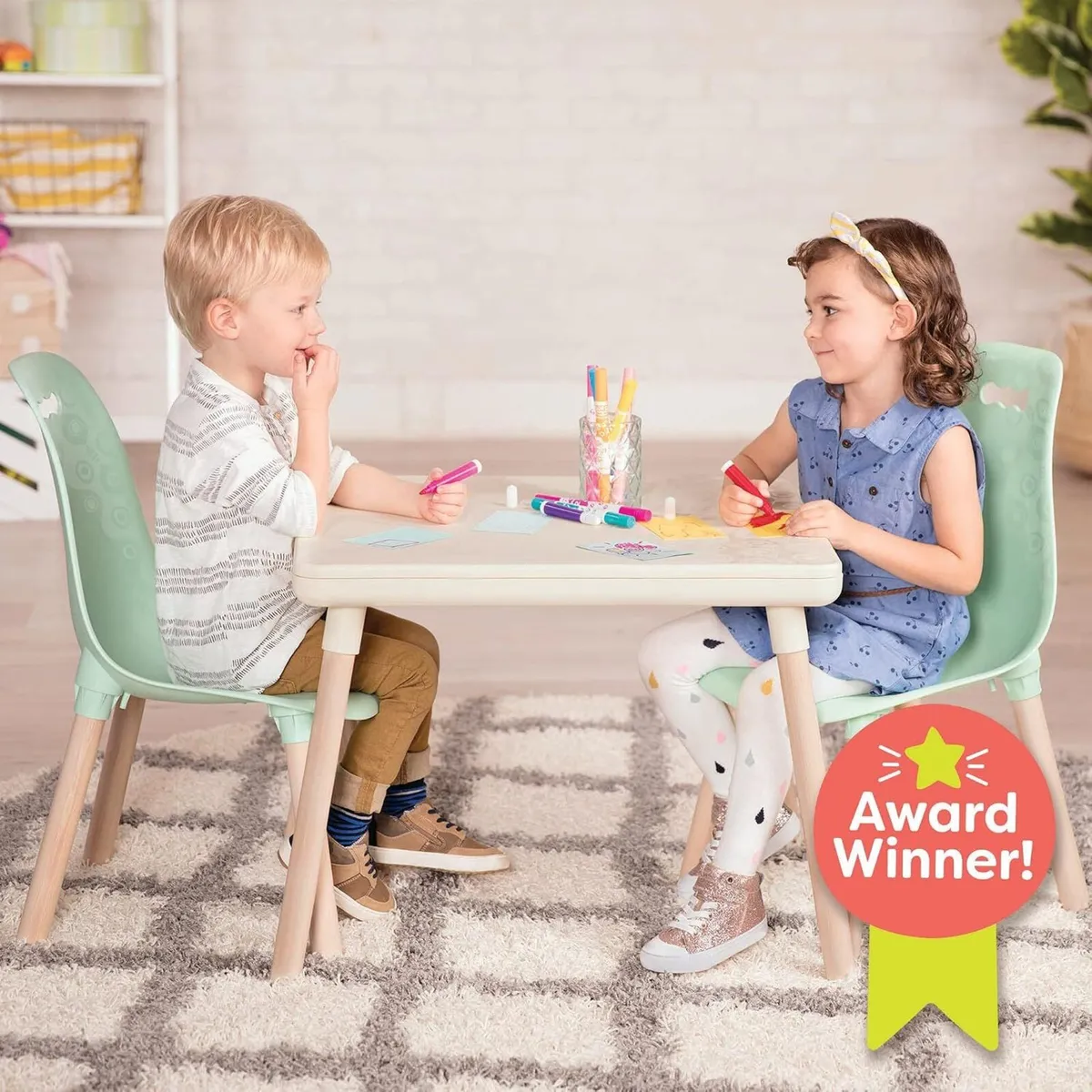 Table and Chair Set Kid Century Modern Mint - Image 4