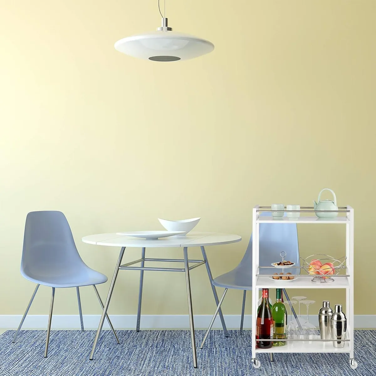 3-Tier Serving Cart Bamboo Kitchen Trolley Tea - Image 3