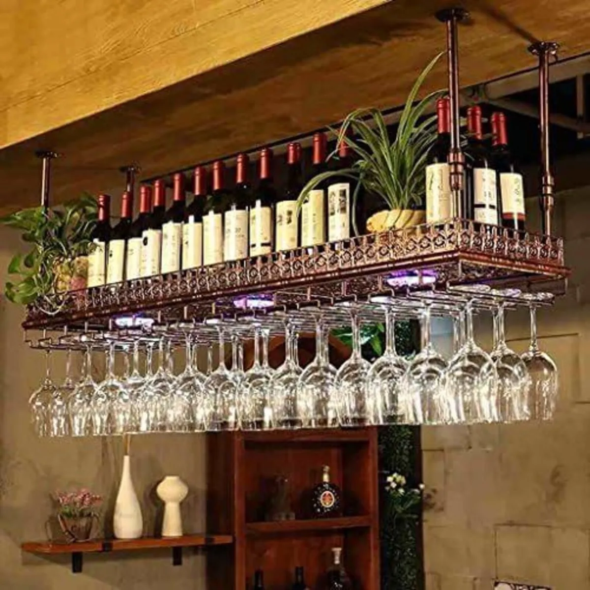 Wine Glass Holder Upside Down Rack Simple Style - Image 1