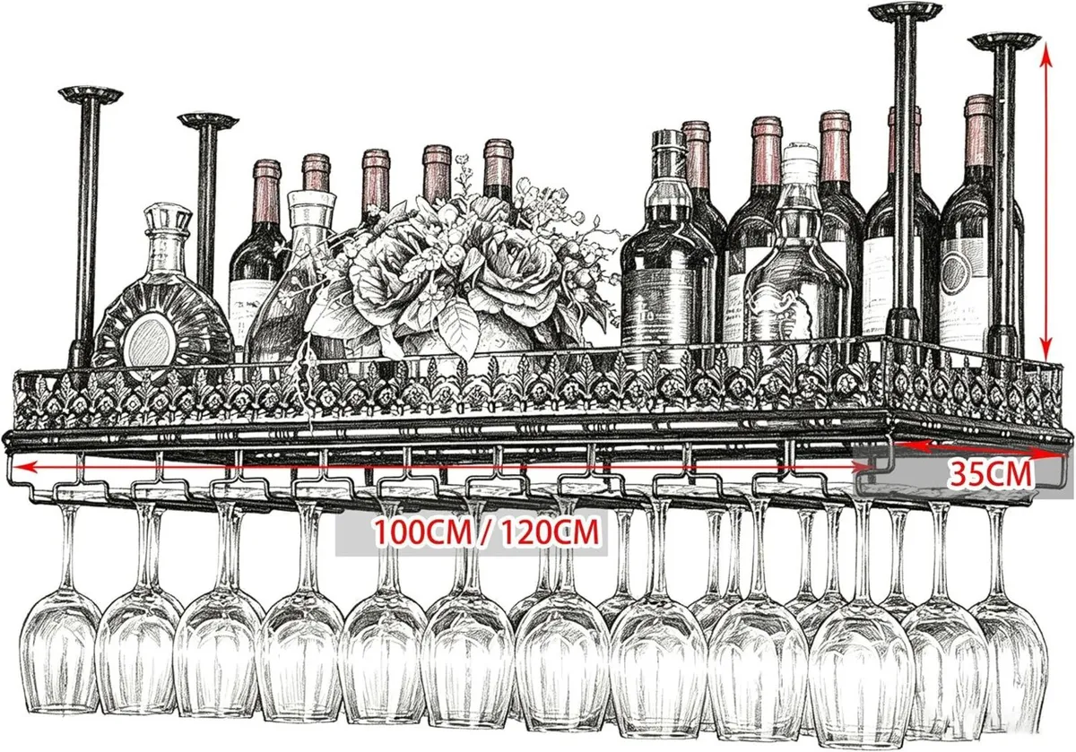 Wine Glass Holder Upside Down Rack Simple Style - Image 3