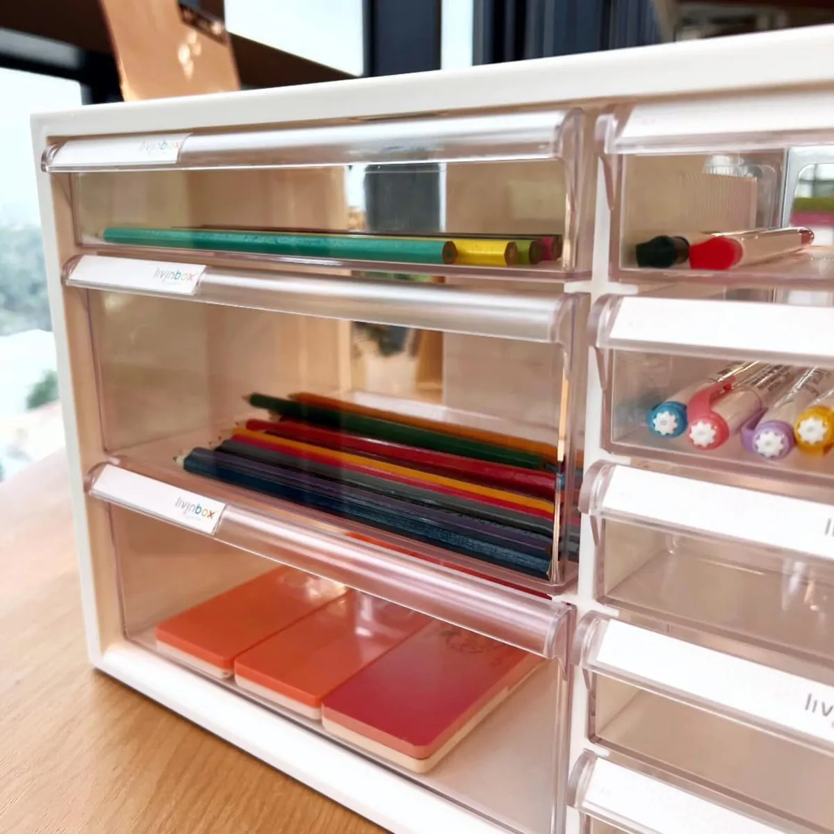 Desktop Small Parts Cabinet W 13 Clear Drawers - Image 2