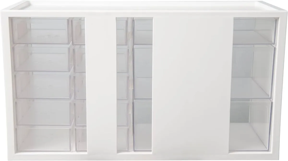 Desktop Small Parts Cabinet W 13 Clear Drawers - Image 4