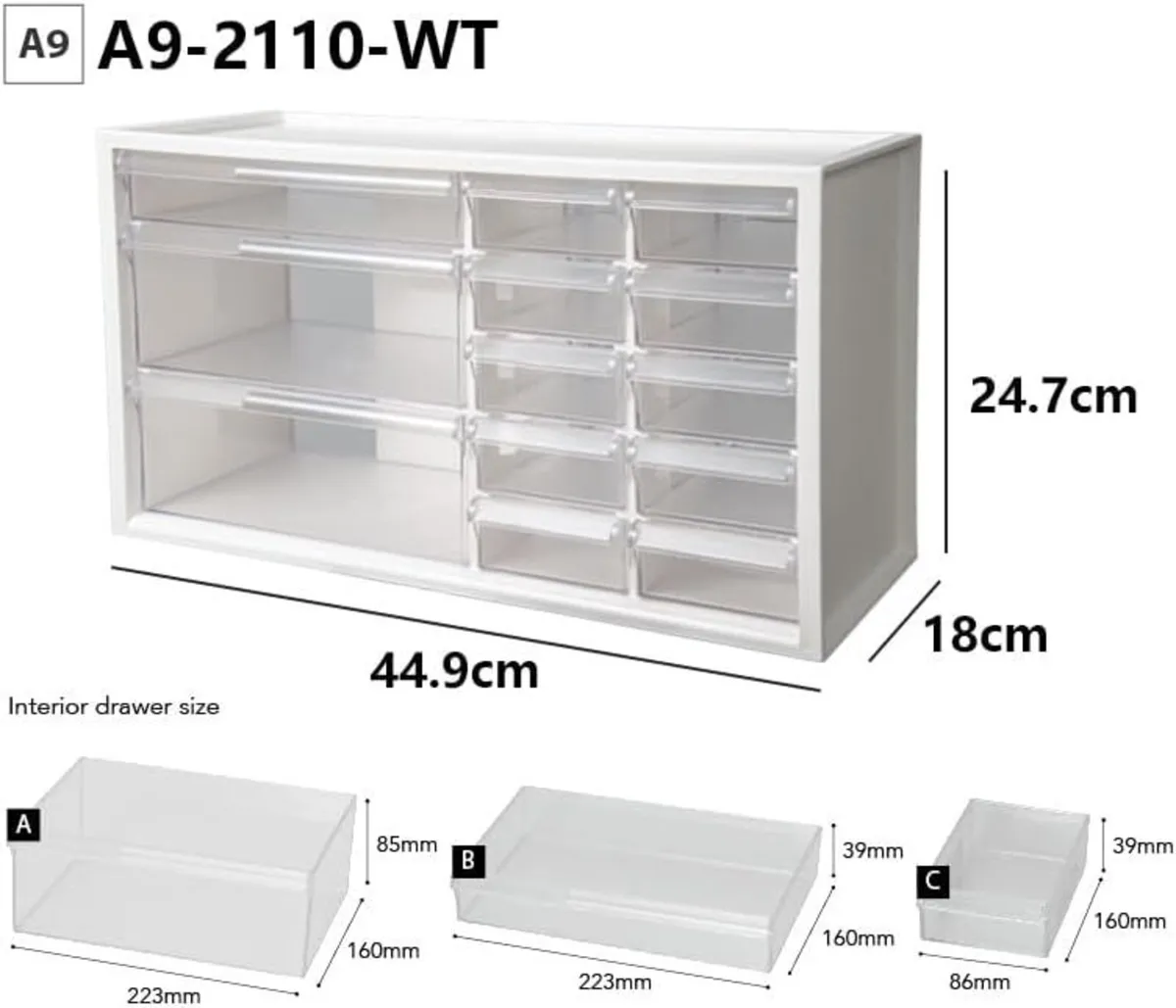 Desktop Small Parts Cabinet W 13 Clear Drawers - Image 3