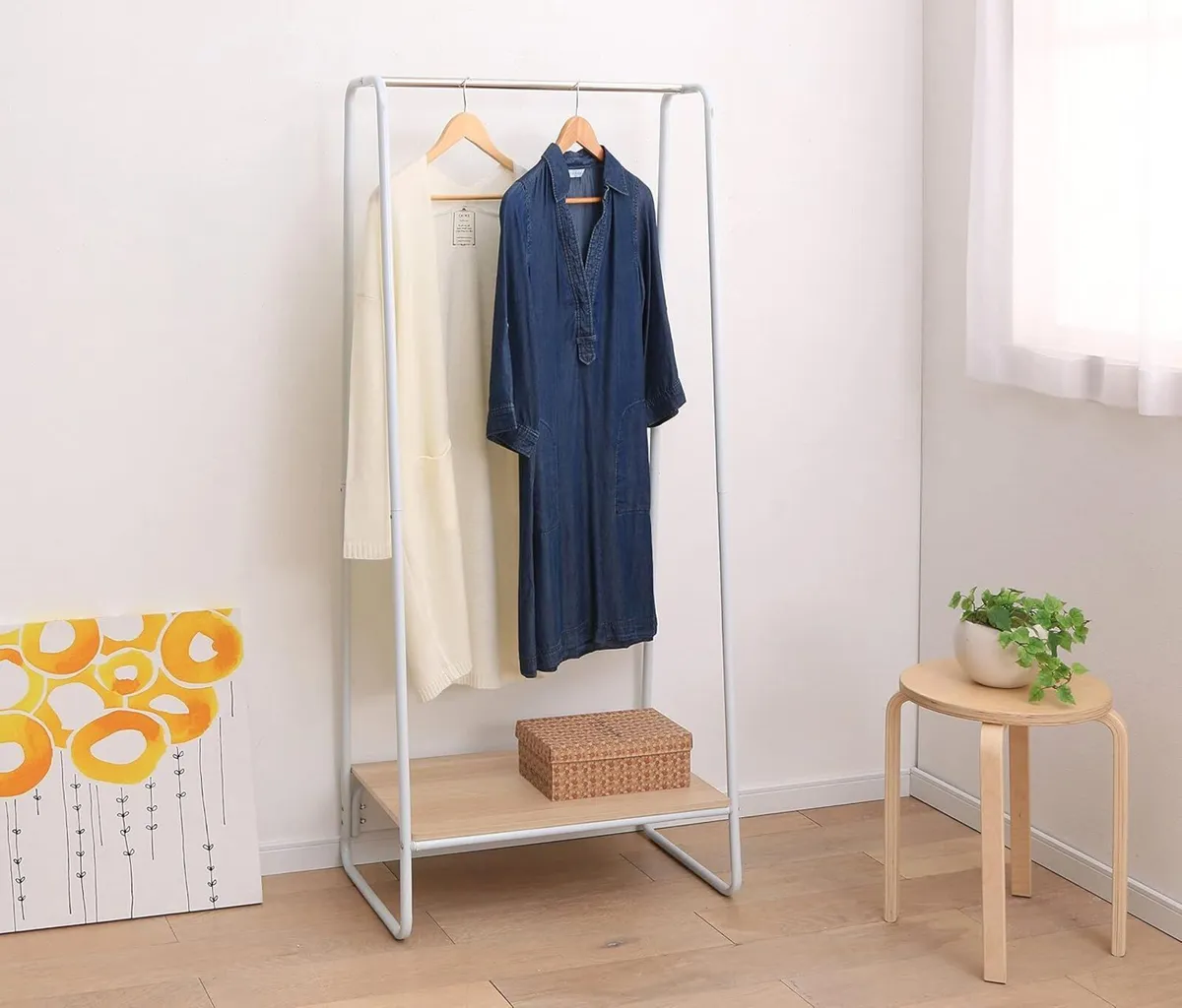 Bedroom Storage Large Metal Clothes Rack Wardrobe - Image 2