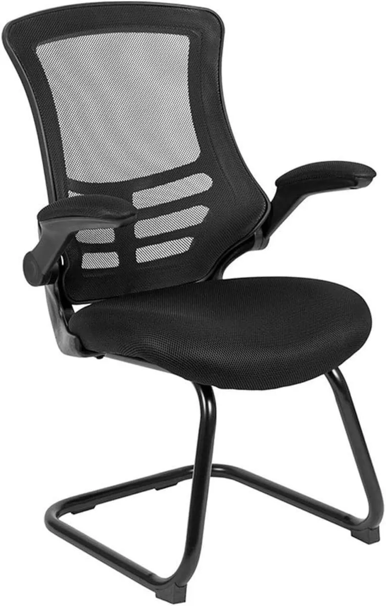 Kelista Mesh Sled Base Side Reception Chair - Image 1