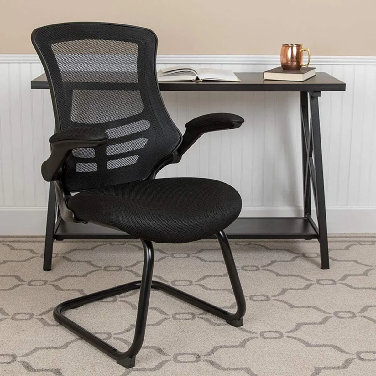 Kelista Mesh Sled Base Side Reception Chair - Image 2