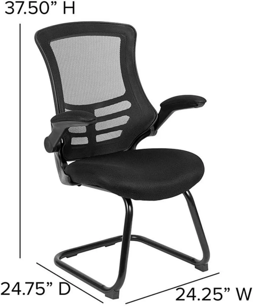 Kelista Mesh Sled Base Side Reception Chair - Image 3