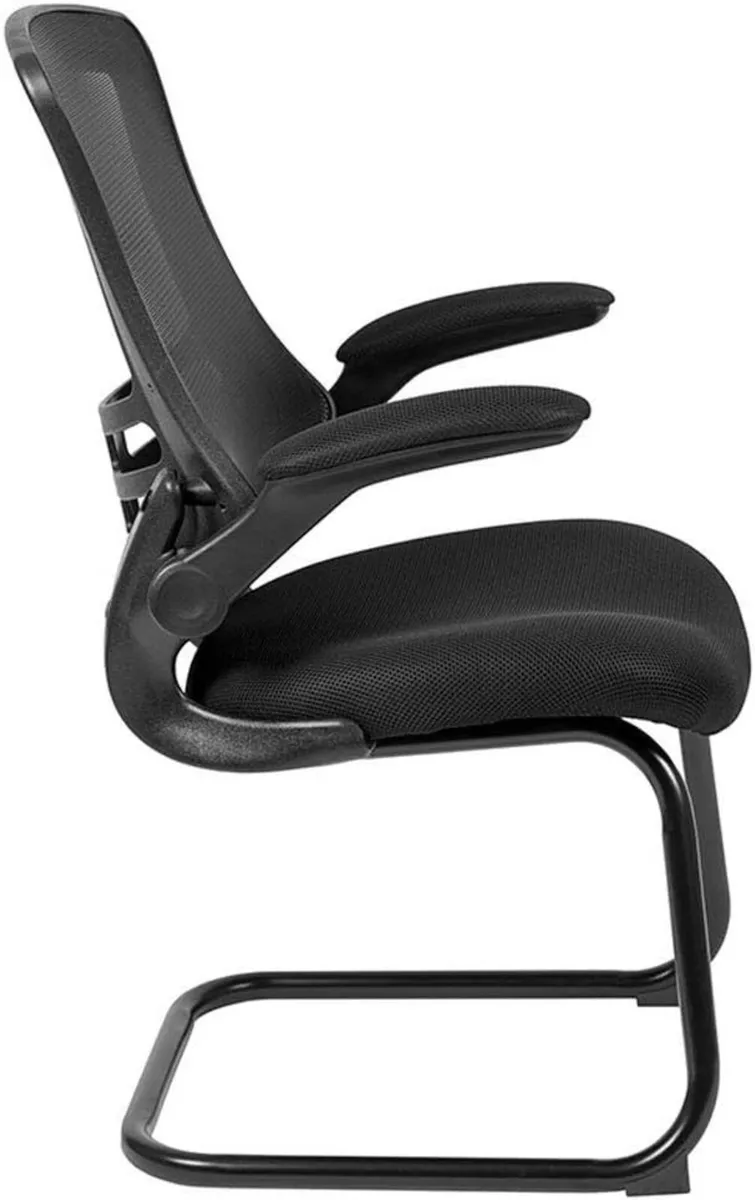 Kelista Mesh Sled Base Side Reception Chair - Image 4