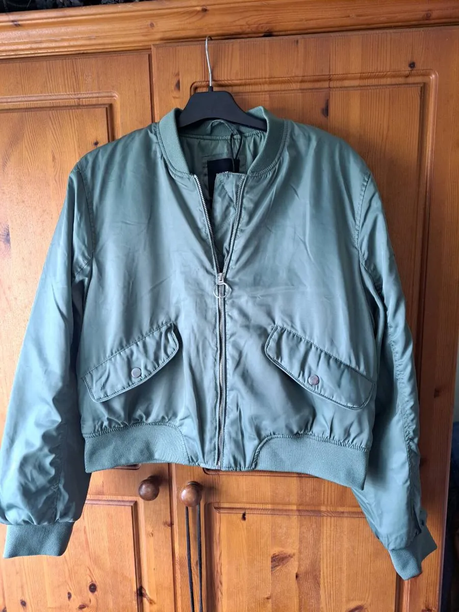 Ladies Pull and Bear khaki bomber jacket - Image 1