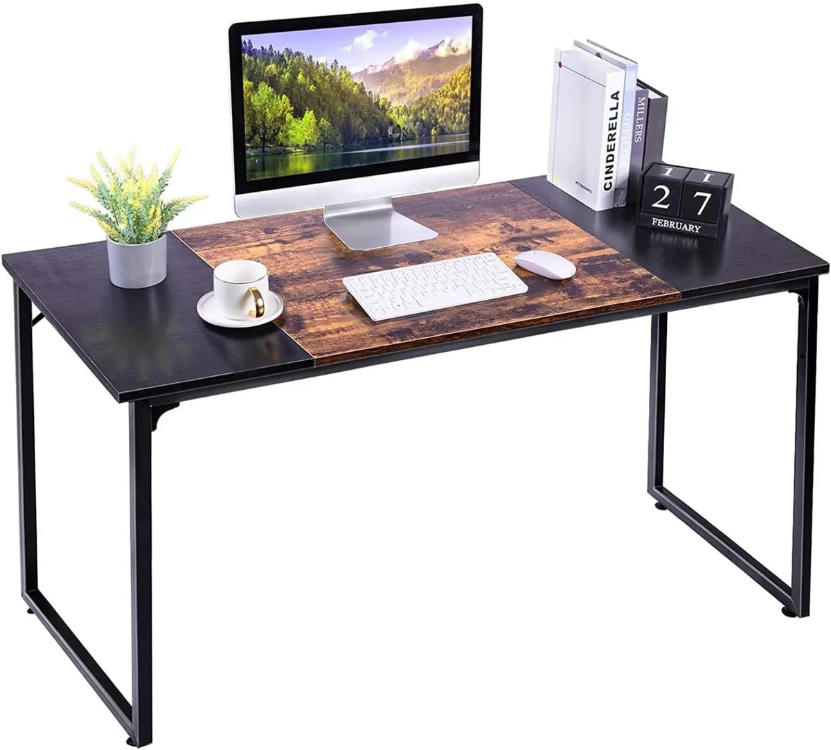 140x60CM Computer Desk Large Home Office PC Laptop - Image 1