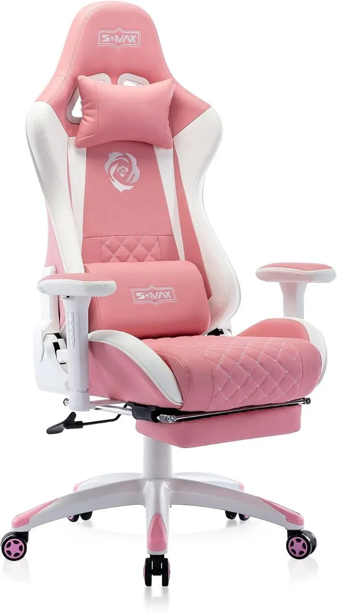 Gaming Chair with Footrest Thicken Seat Gamer - Image 1