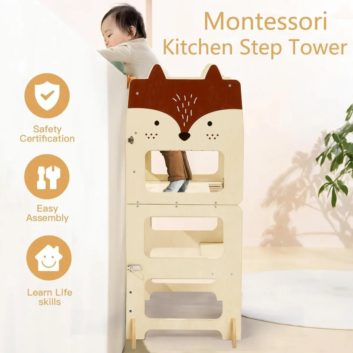 3-In-1 Toddler Kitchen Tower Convertible Learning - Image 3