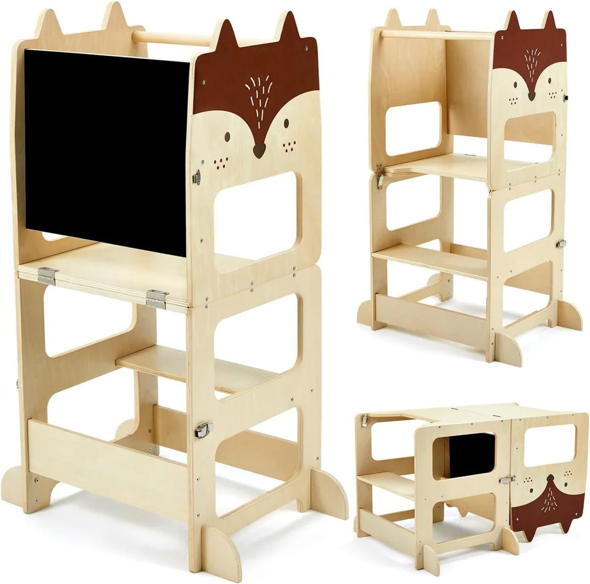 3-In-1 Toddler Kitchen Tower Convertible Learning - Image 1