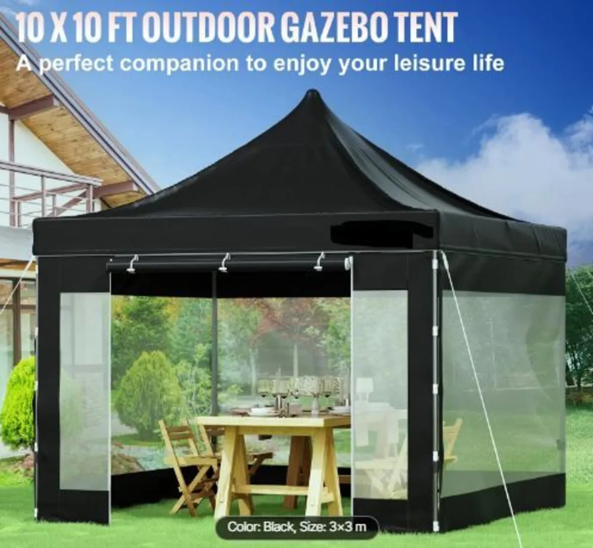 Pop Up Canopy Tent, Outdoor Patio Gazebo - Image 1