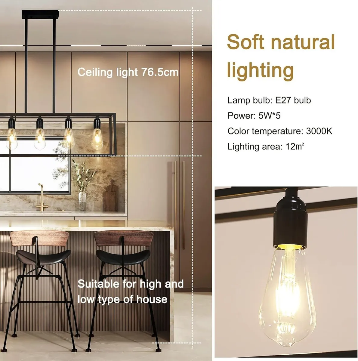 Lights Ceiling Chandelier Dining Room Hanging - Image 4