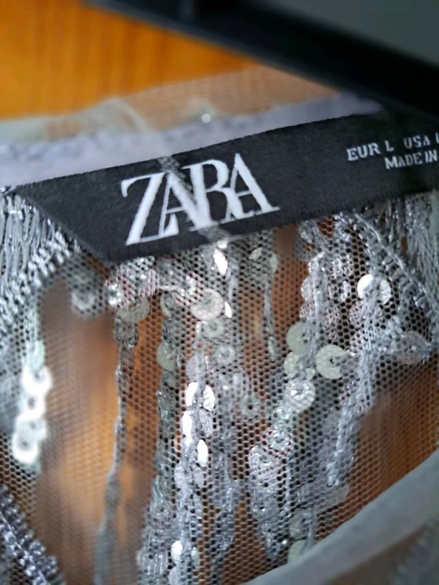 Zara silver lace and sequence dress - Image 2