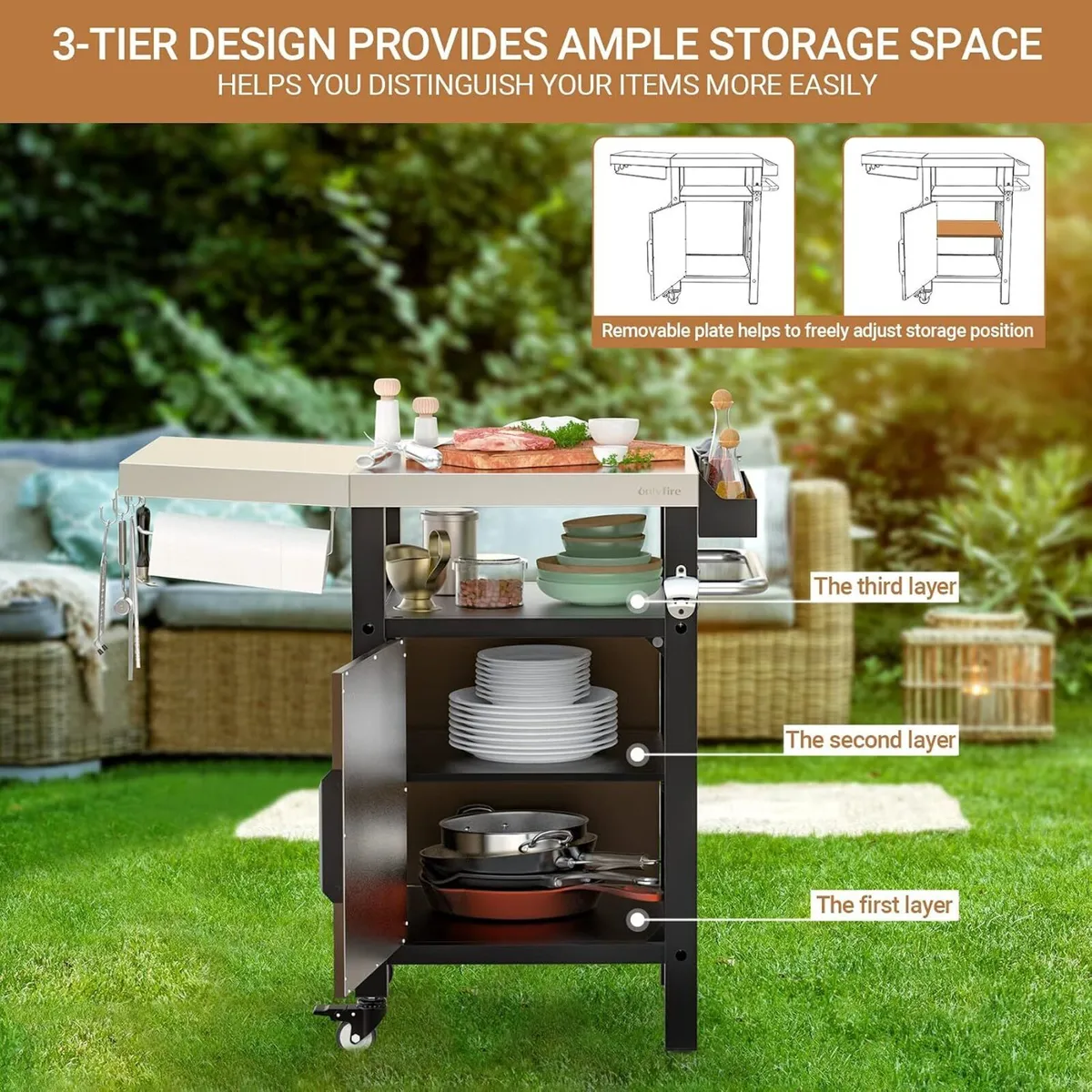 Bbq Table with Storage Cabinet - Image 4