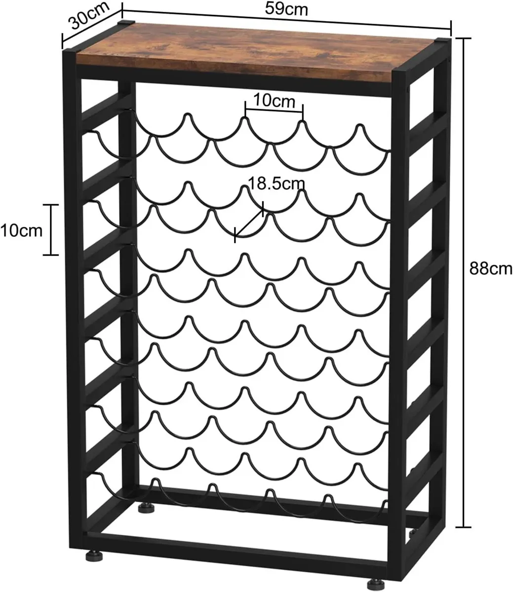 30 Bottles Wine Rack Free Standing Floor 6-Tier - Image 3