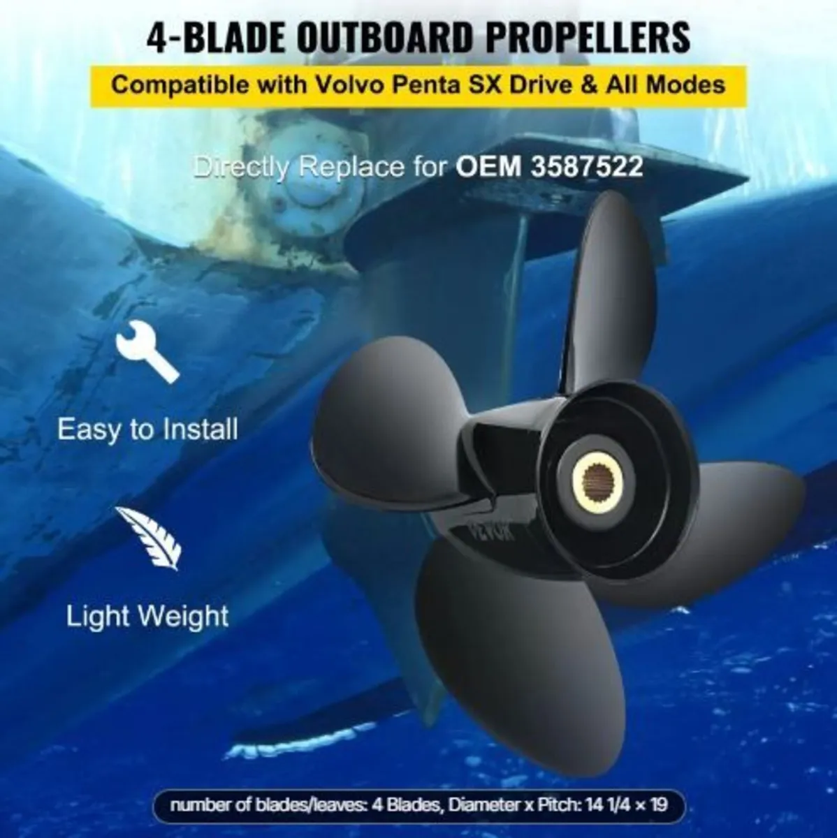 Outboard Propeller, Replace for OEM - Image 3