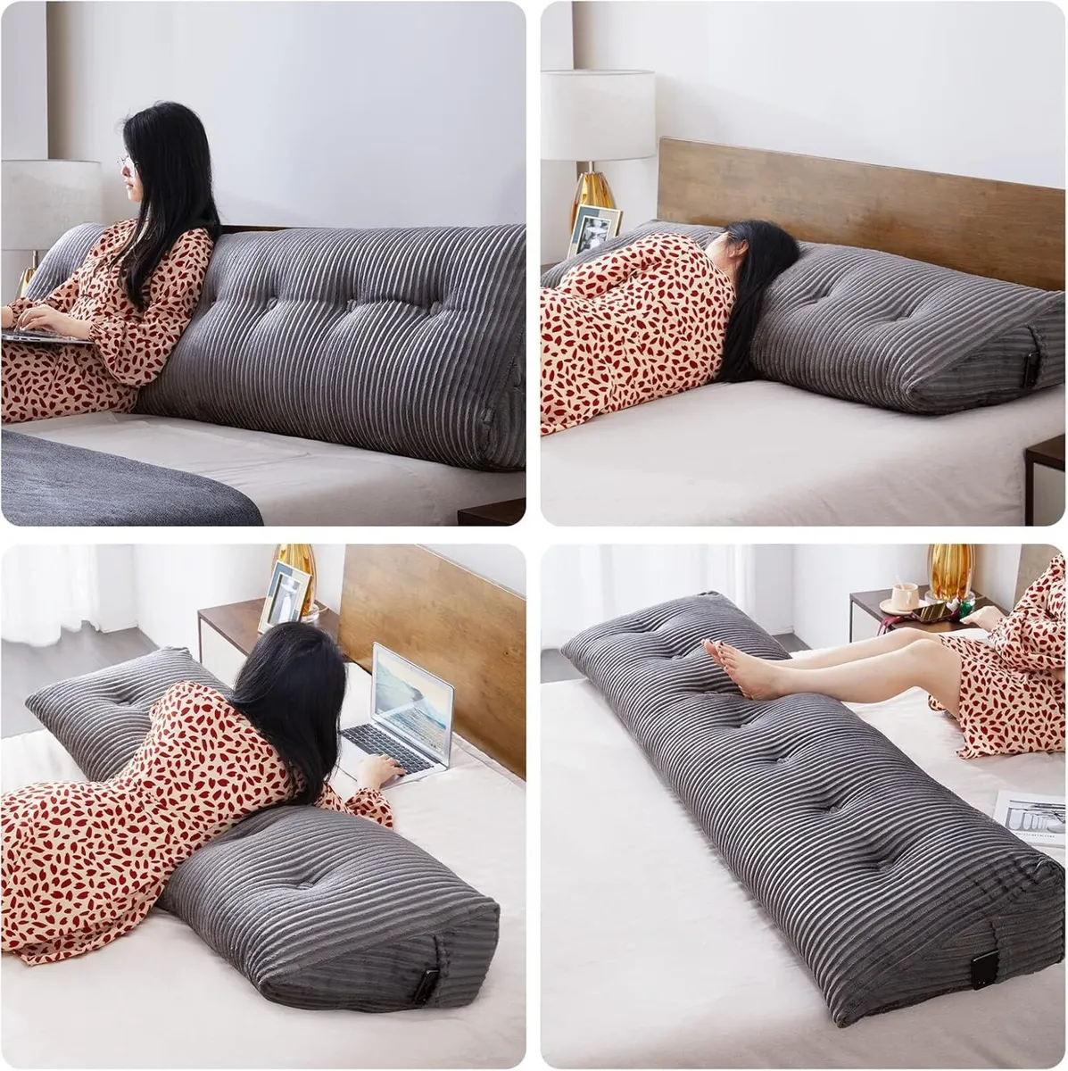 Large Headboard Pillow Wedge Bed Rest Reading - Image 4