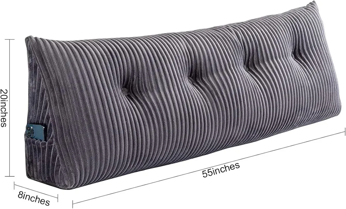 Large Headboard Pillow Wedge Bed Rest Reading - Image 2