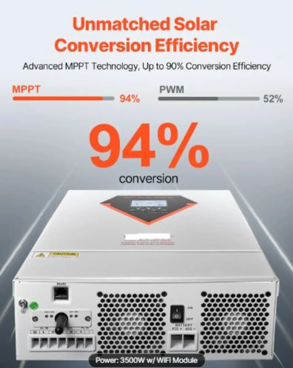 Hybrid Solar Inverter, 3500W,All in One Pure Sine - Image 2