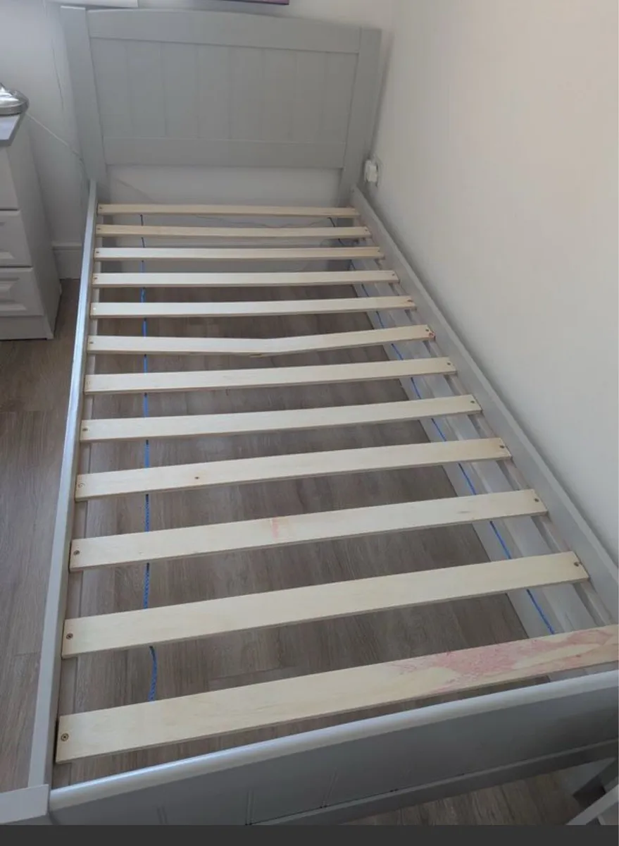 Beautiful Grey Single Wooden Bed Frame - Deliver