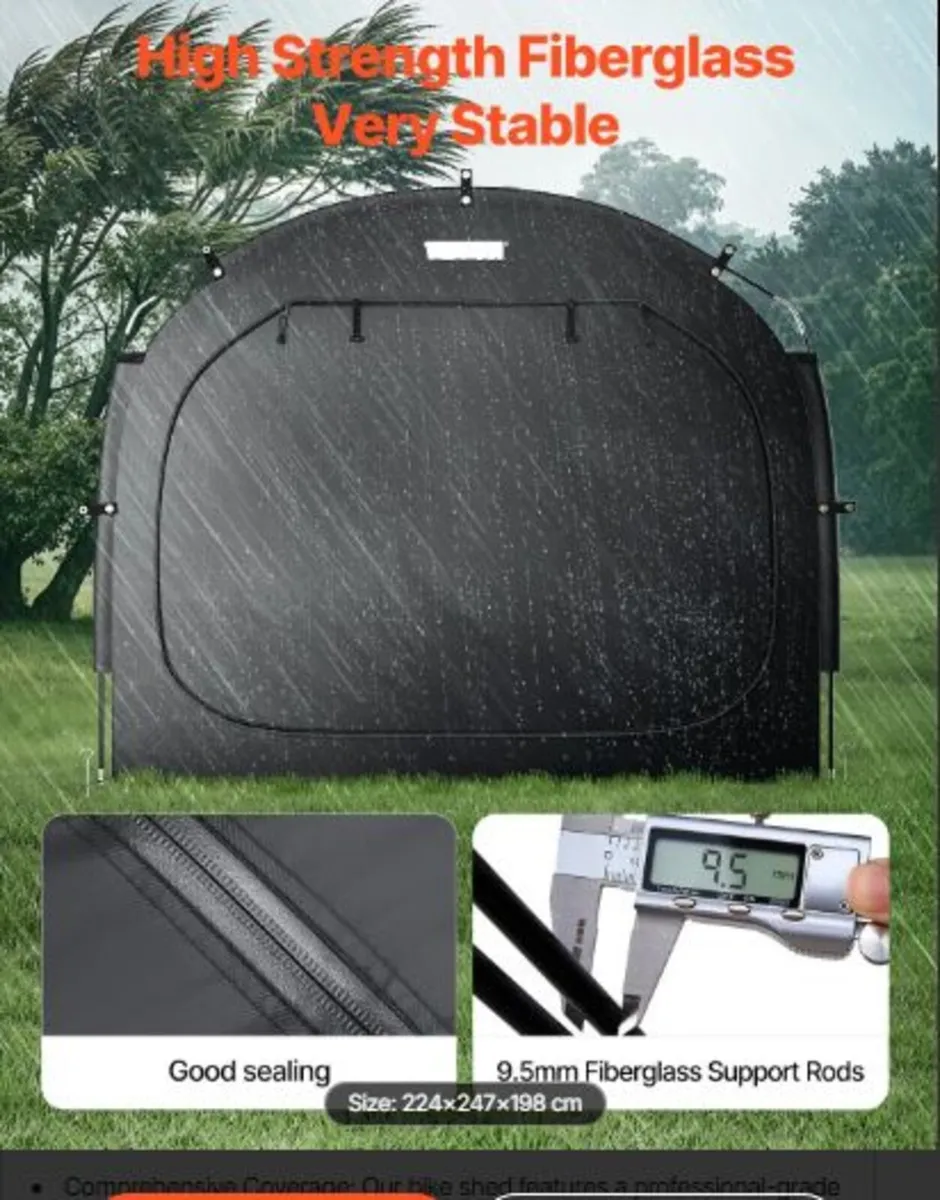 Bike Storage Tent, 5 Bikes, Outdoor Spacious Bike - Image 2