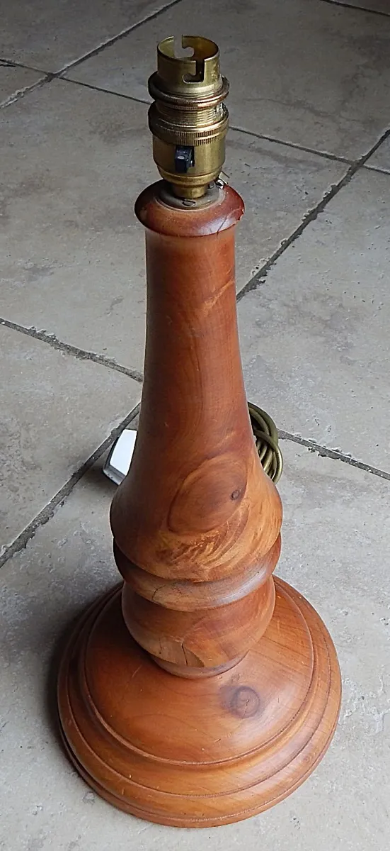 Handmade Wooden Table Lamp & Vase - Image 4