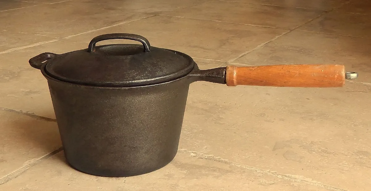 Vintage Heavy Duty Cast Iron Saucepan - Image 1