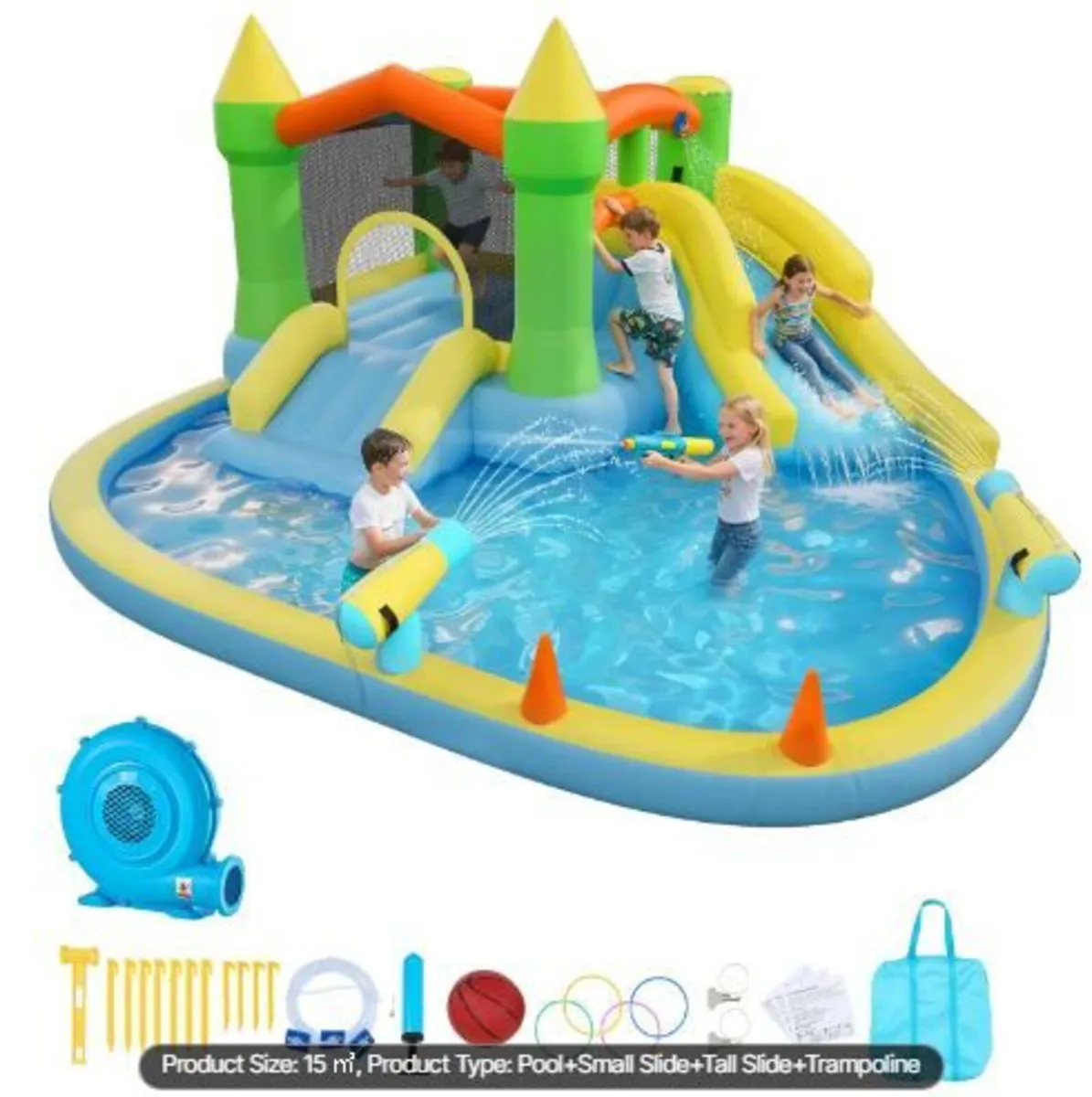 Inflatable Bounce House, 12.5 x 13.1 x 6.5 ft - Image 1