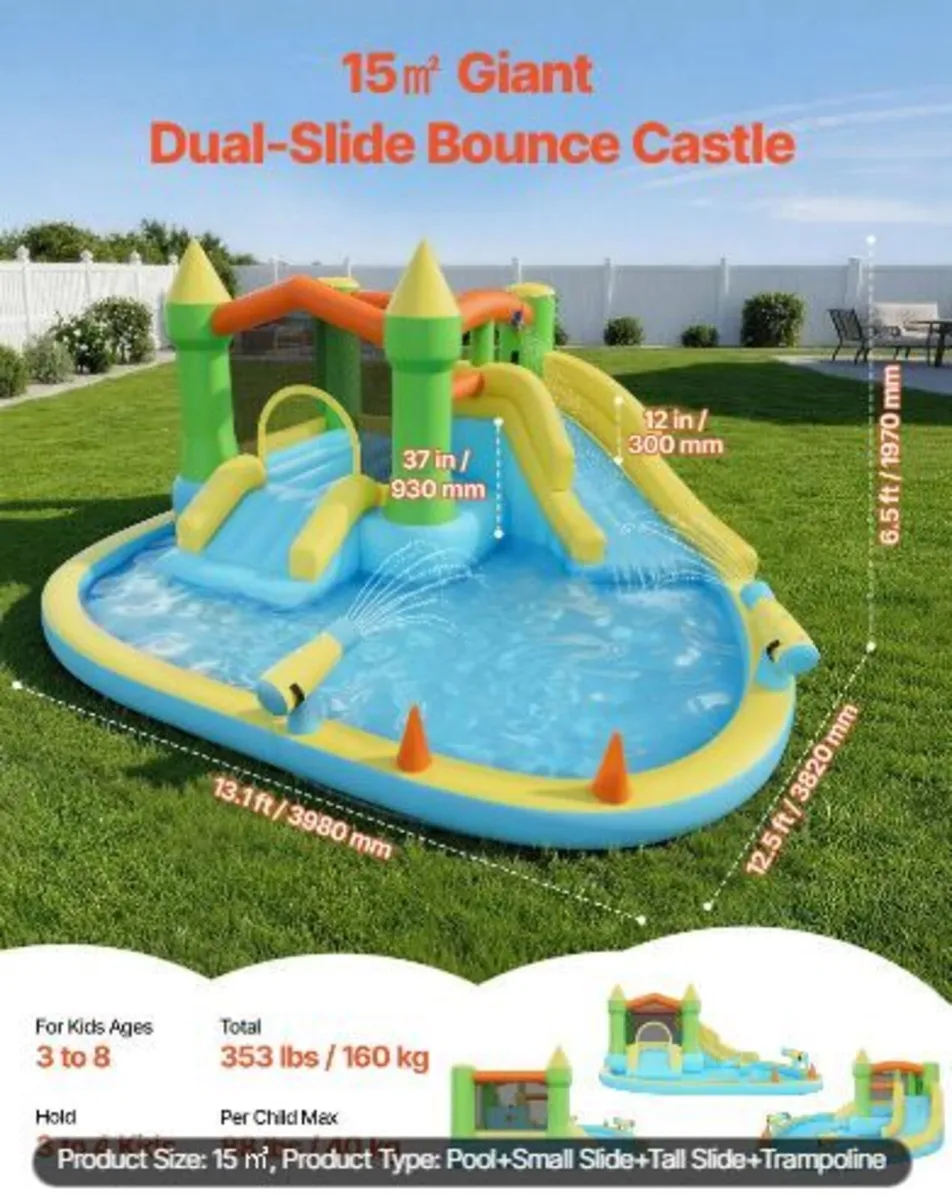 Inflatable Bounce House, 12.5 x 13.1 x 6.5 ft - Image 2