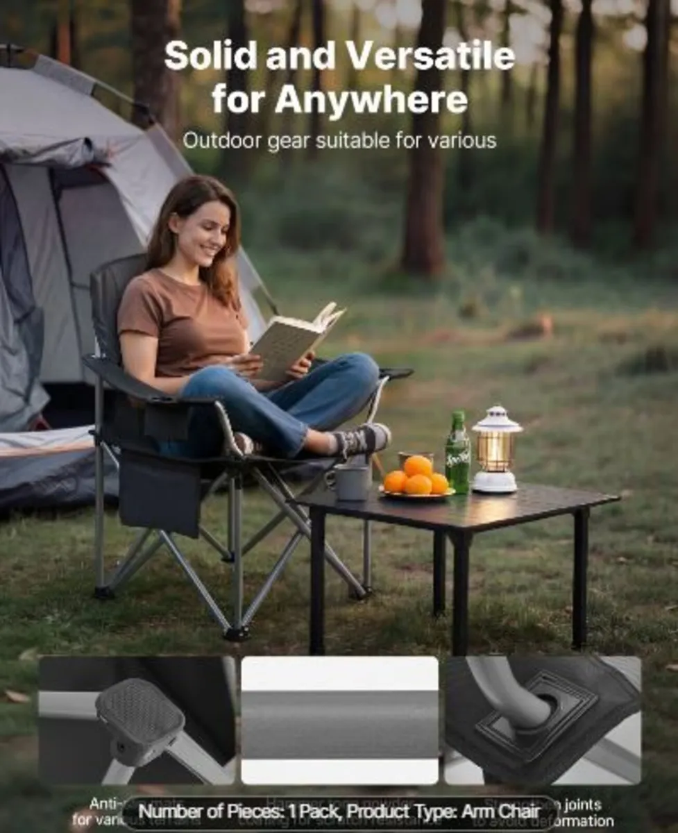 Oversized Camping Chairs, 204 kg Heavy - Image 4