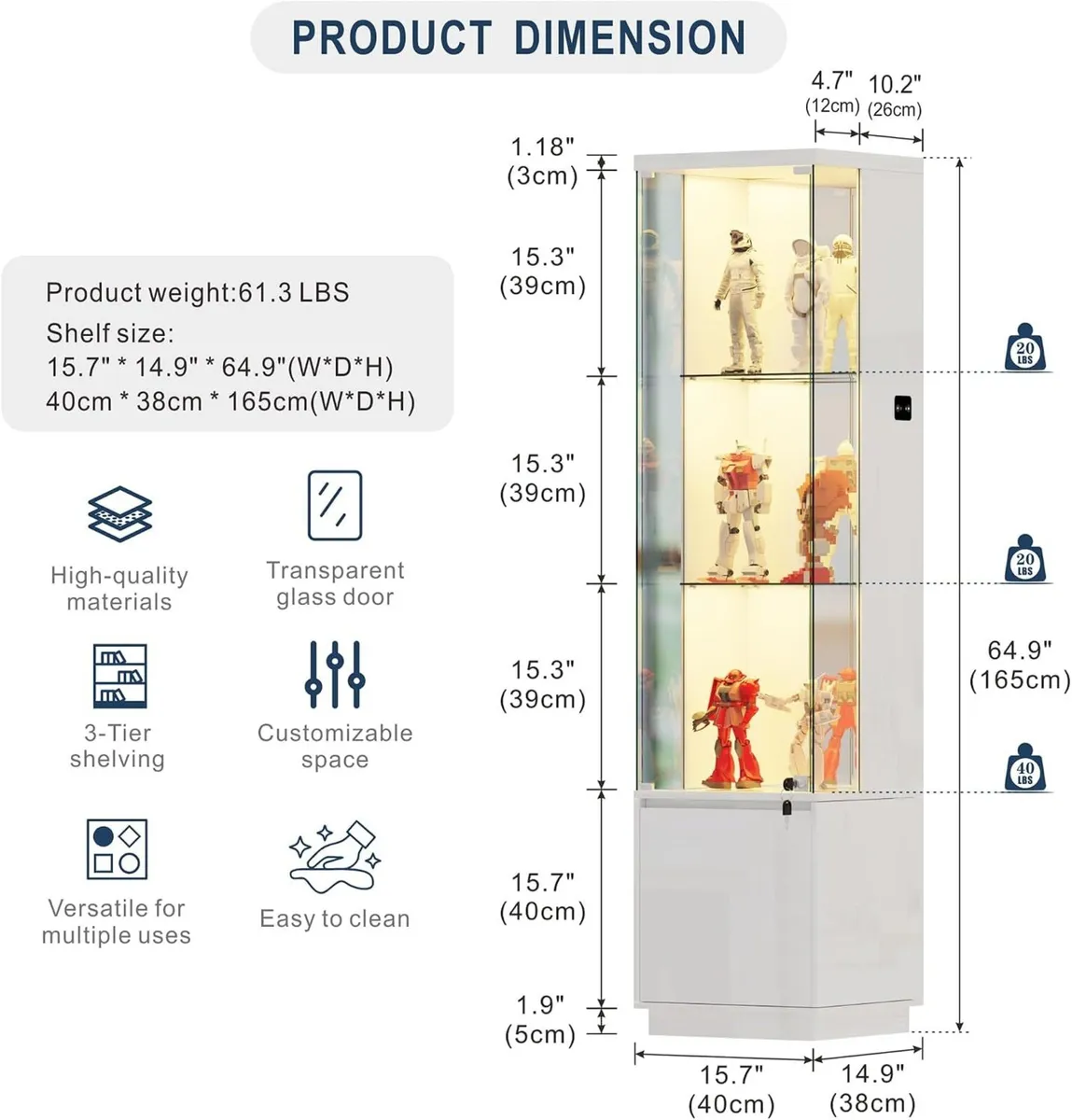 Display Cabinets with Lockable and Glass Doors - Image 2