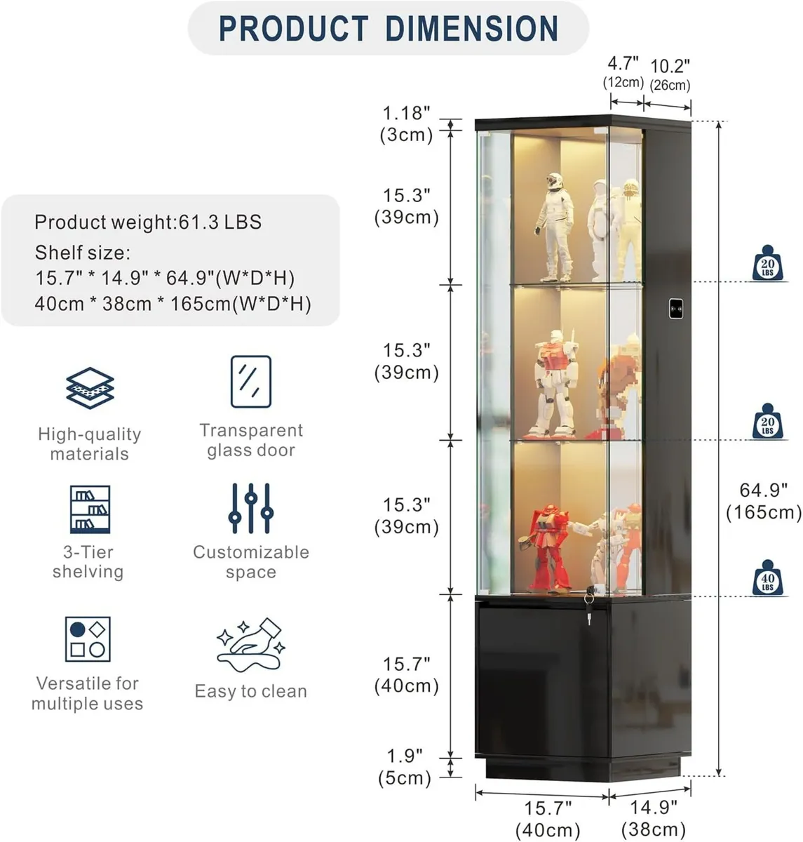 Display Cabinets with Lockable and Glass Doors - Image 2