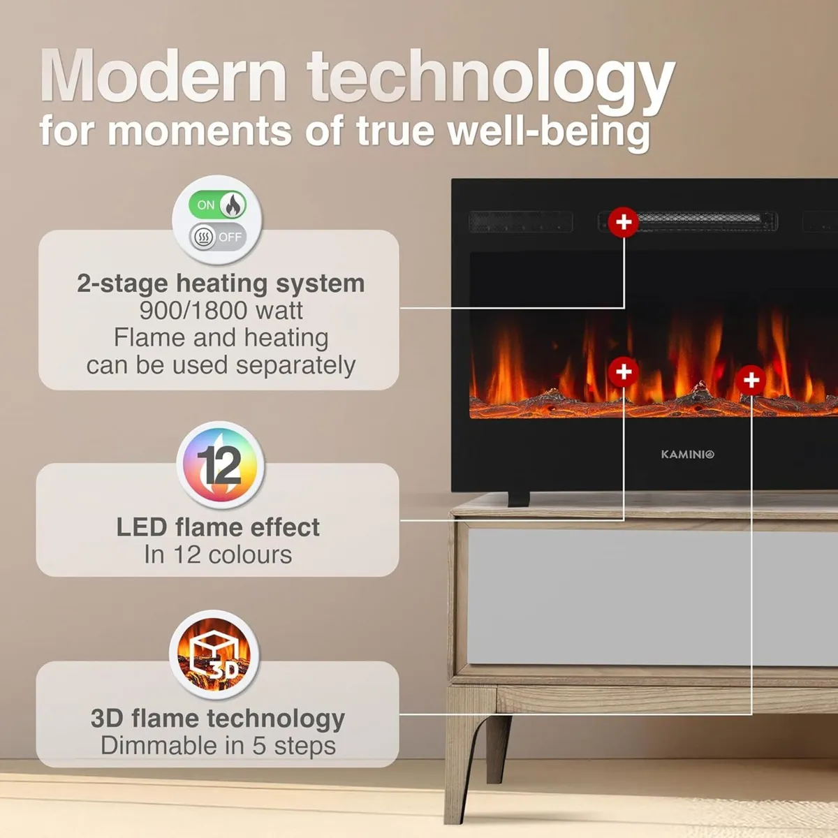 Marlon Pro 24 Electric Fire with Heater - Image 3
